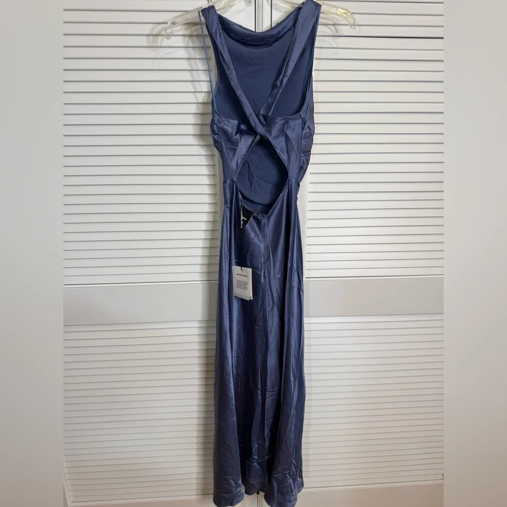 Reformation Casette Silk Dress - Cornflower - Picture 5 of 7
